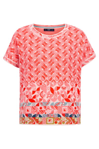 SLEEVELESS PULLOVER - MIX&MATCH PATTERN - CORAL