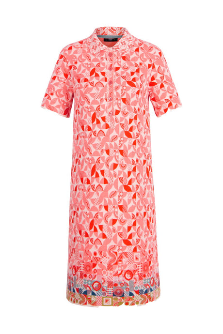 KNITTED DRESS - MIX&MATCH PATTERN - CORAL