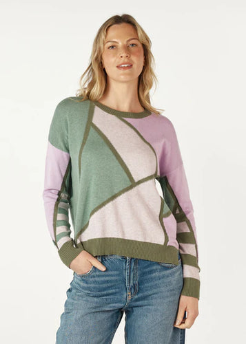 ABSTRACT PATTERN KNIT - KHAKI