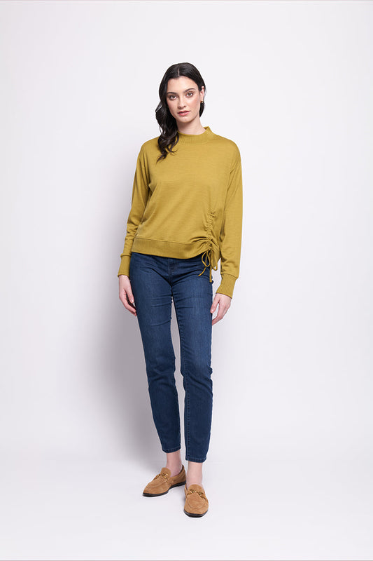 BEST SIDE MERINO KNIT TOP - CHARTREUSE