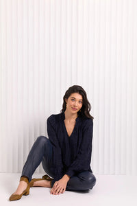 KNOTTING HILL BLOUSE - MIDNIGHT