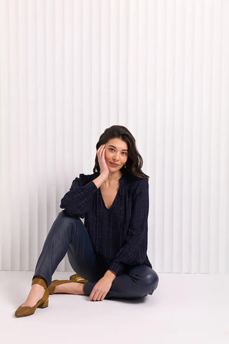 KNOTTING HILL BLOUSE - MIDNIGHT