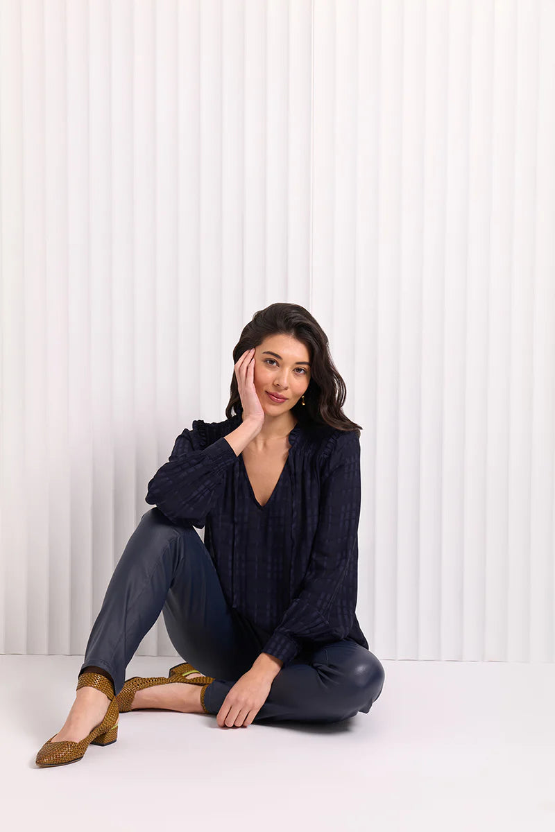 KNOTTING HILL BLOUSE - MIDNIGHT