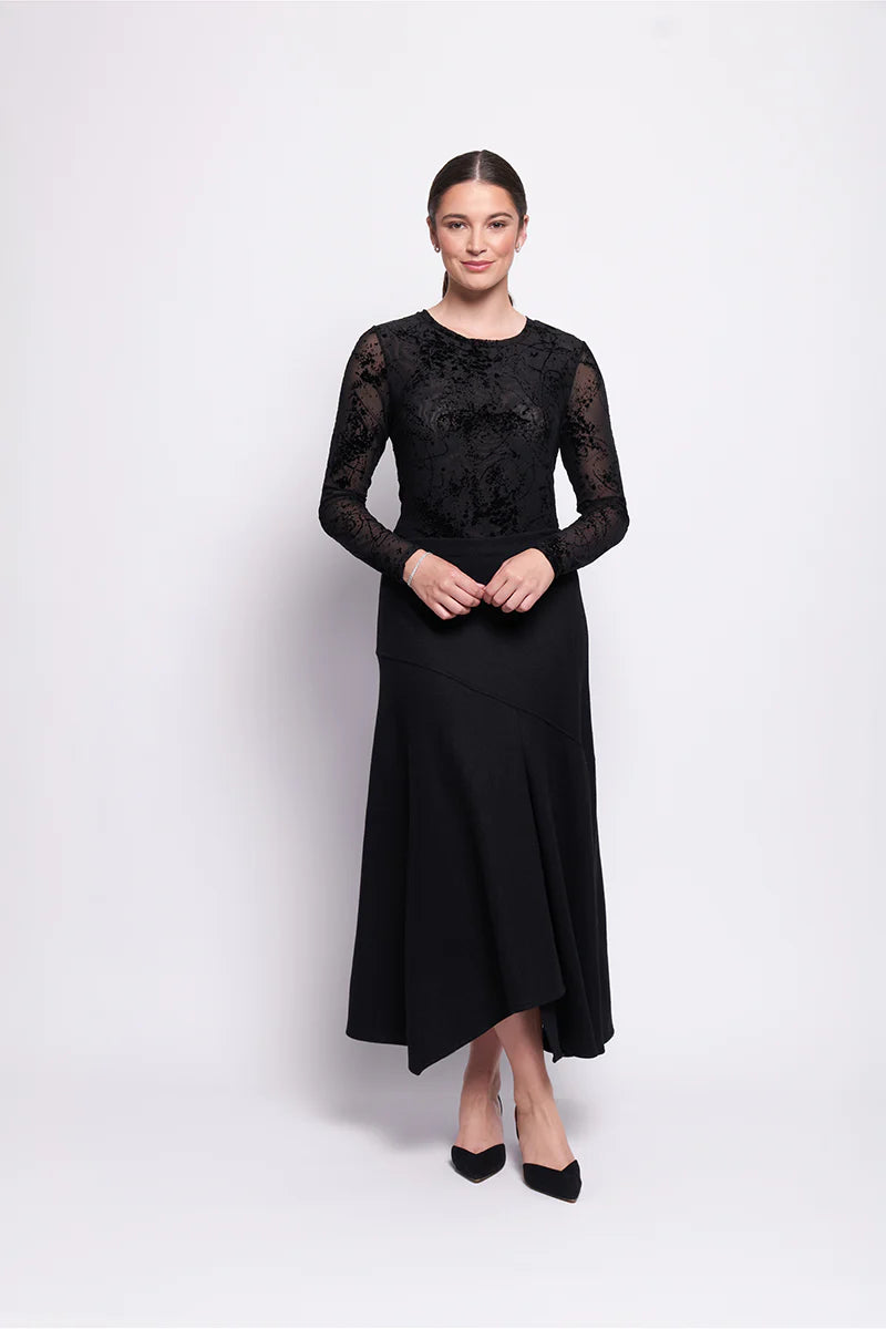 WOOL THE WORLD SKIRT - BLACK