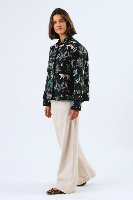VOILA QUILTED JACKET LONG SLEEVE - WASHED BLACK