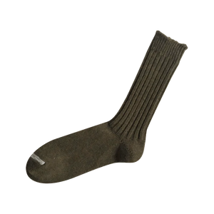 NISHIGUCHI KUTUSHITA PRAHA WOOL RIBBED SOCKS - KHAKI