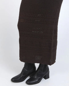 ELKA KNIT SKIRT - CHOCOLATE