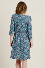Load image into Gallery viewer, BLUE BRUSHED LEOPARD DRESS
