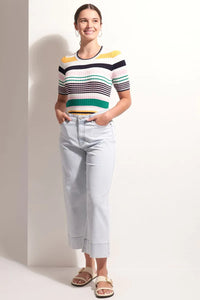 JEAN QUEEN CROP JEAN - BLEACH WASH