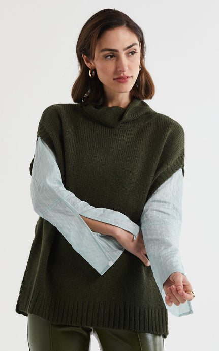 LOFTY TUNIC VEST - OLIVE