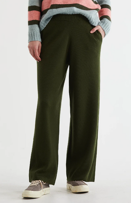 MILANO WINTER KNITTED PANTS - OLIVE