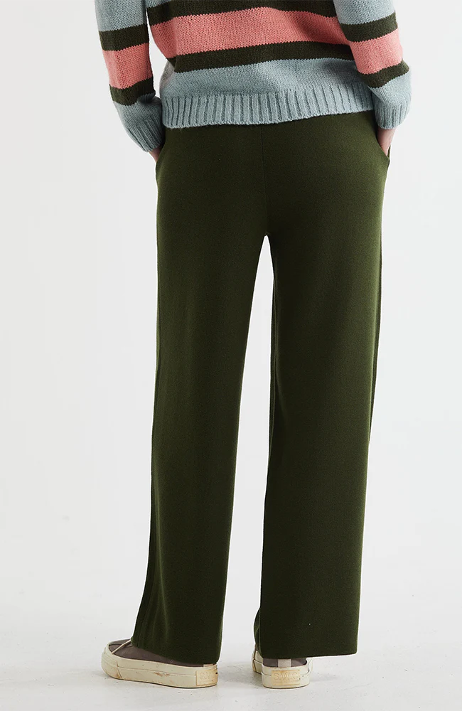 MILANO WINTER KNITTED PANTS - OLIVE