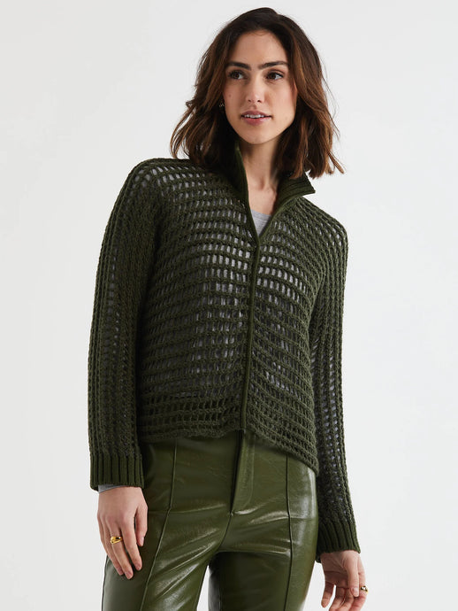 LOFTY LACE CARDI - OLIVE