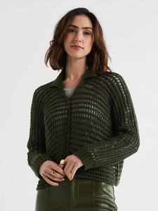 LOFTY LACE CARDI - OLIVE