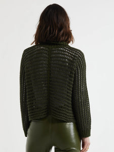 LOFTY LACE CARDI - OLIVE