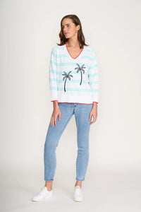 COCONUTS ABOUT YOU SWEATER - BLUE STRIPE