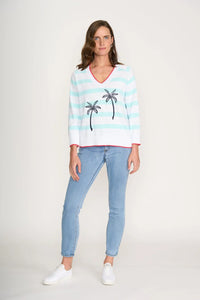 COCONUTS ABOUT YOU SWEATER - BLUE STRIPE