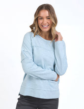 Load image into Gallery viewer, JAYNE FLEECE THROW ON TOP - CELESTIAL BLUE