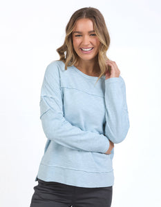 JAYNE FLEECE THROW ON TOP - CELESTIAL BLUE