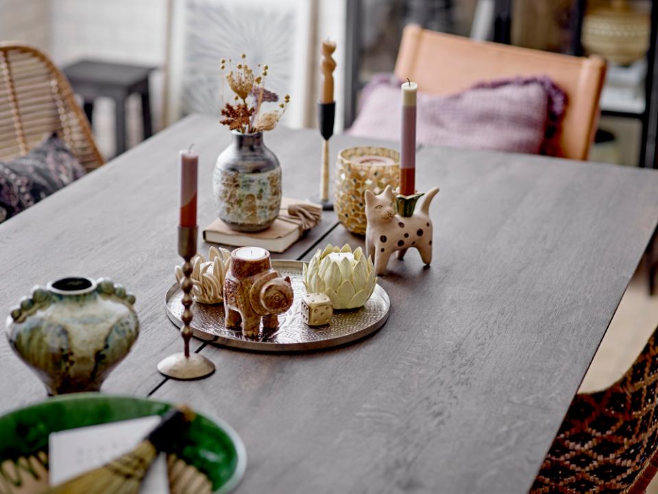 MAMIE CAT STONEWARE CANDLESTICK SET