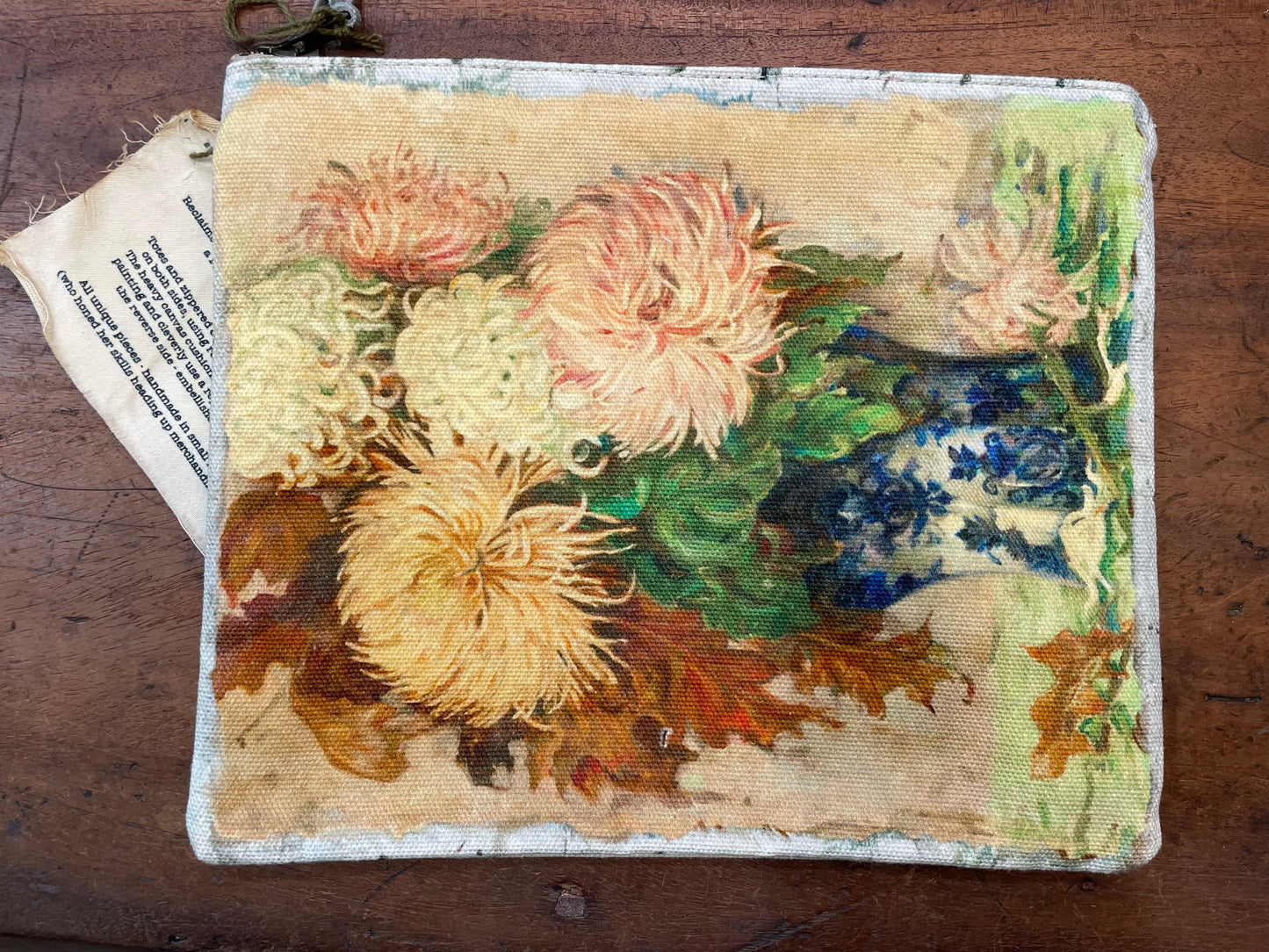 CANVAS PAINTING ZIP CLUTCH