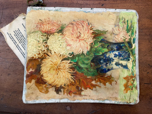 CANVAS PAINTING ZIP CLUTCH