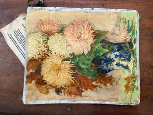 CANVAS PAINTING ZIP CLUTCH