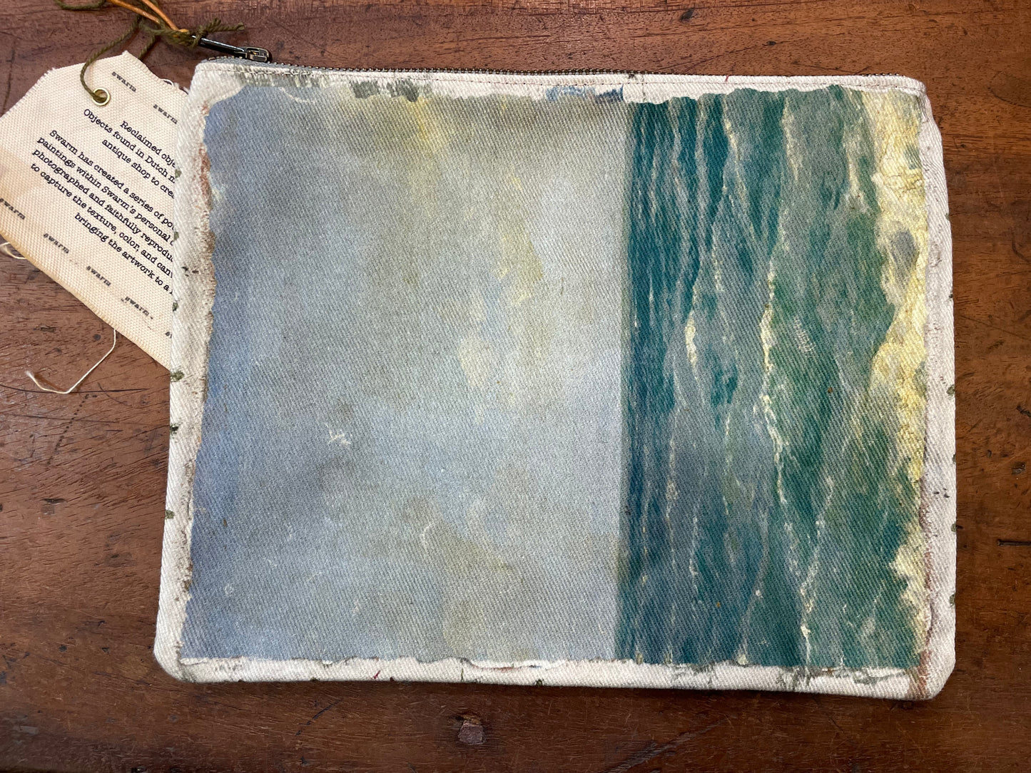 CANVAS PAINTING ZIP CLUTCH