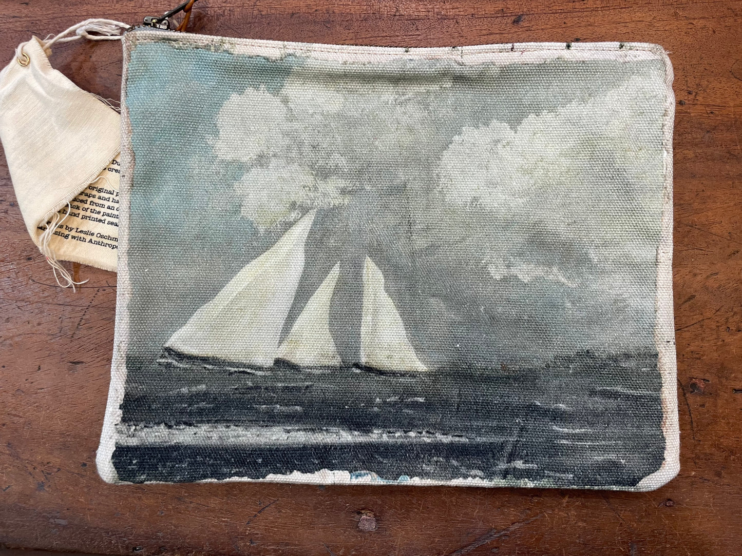 CANVAS PAINTING ZIP CLUTCH
