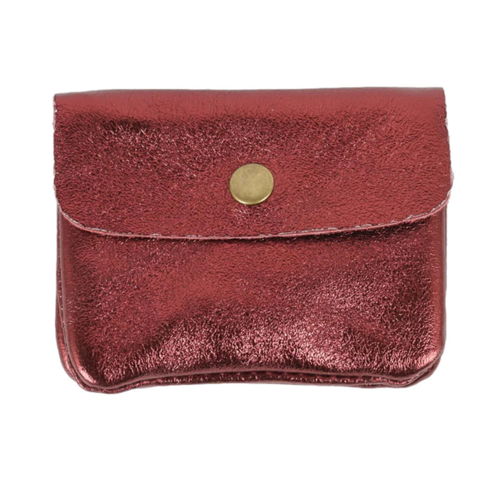 METALLIC COIN PURSE - BORDEUX