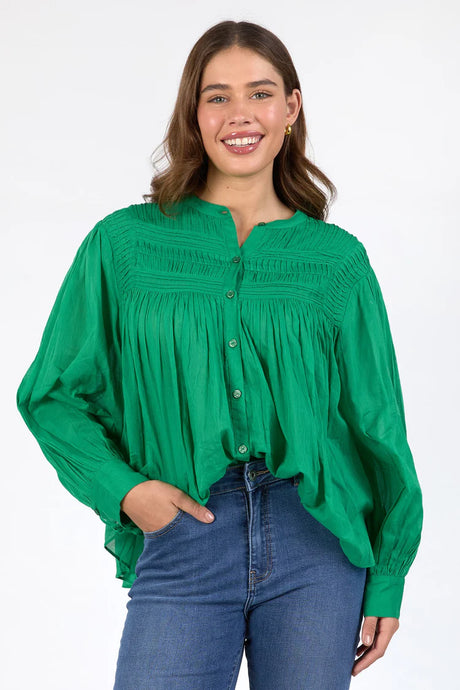 MONTANNA BLOUSE - PINE GREEN