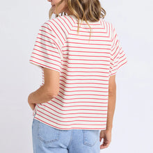 Load image into Gallery viewer, WINDSOR STRIPE TEE - WHITE &amp; RED STRIPE