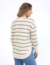 Load image into Gallery viewer, FARRAH STRIPE LONG SLEEVE - WHITE / OLIVE STRIPE
