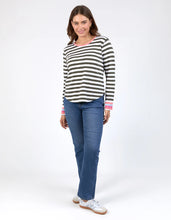 Load image into Gallery viewer, UNITY LONG SLEEVE TEE - KHAKI &amp; WHITE STRIPE