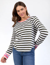 Load image into Gallery viewer, UNITY LONG SLEEVE TEE - KHAKI &amp; WHITE STRIPE