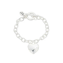 Load image into Gallery viewer, HEART CHARM METAL CHAIN LINK BRACELET