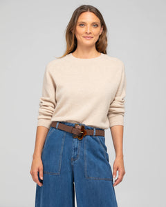 FLOWER BELT - CHOCOLATE PEBBLE