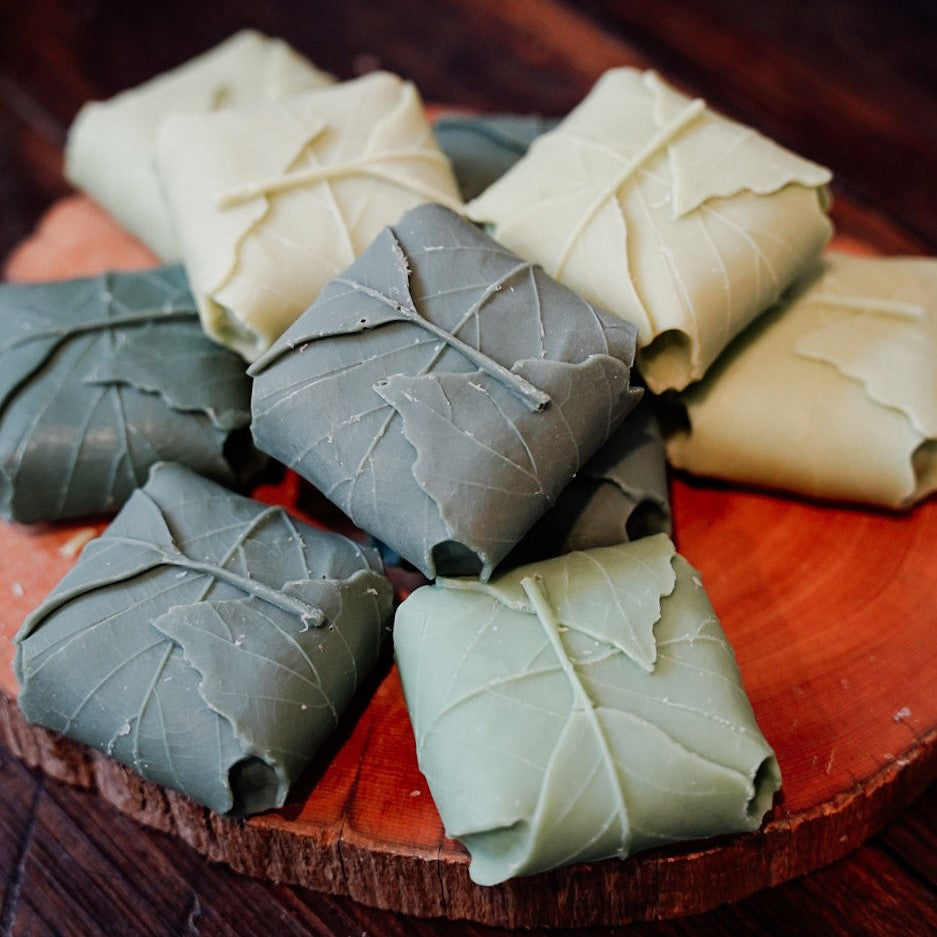 WRAPPED LEAF SOAP - VARIOUS COLOURS