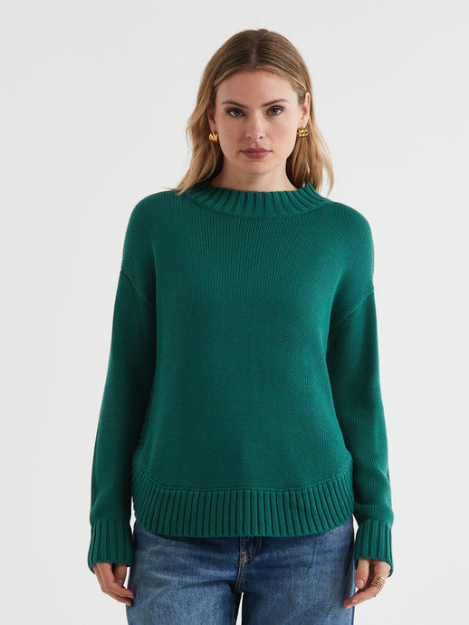 MOCK TURTLE NECK JUMPER - MOSS