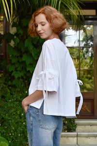 TIED UP ALL DAY TOP - WHITE