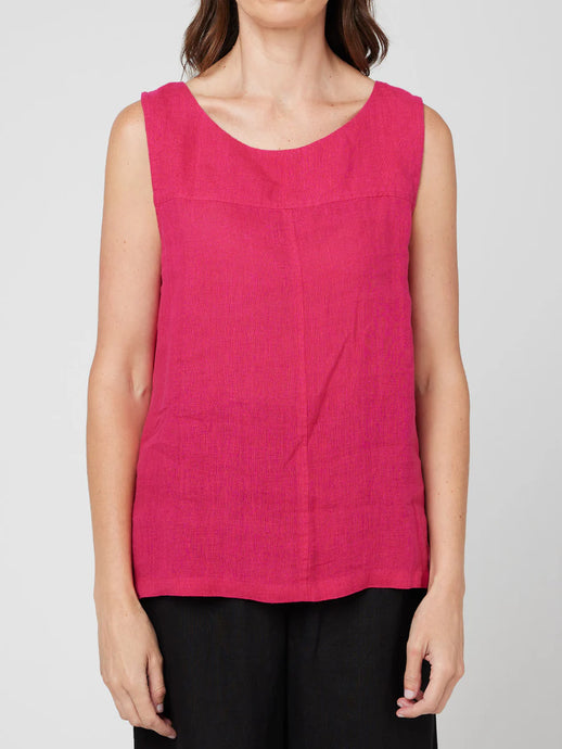 TALLIE LINEN TANK - PINK