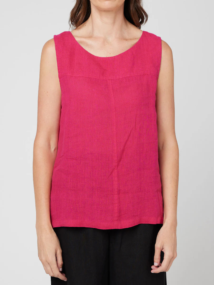 TALLIE LINEN TANK - PINK