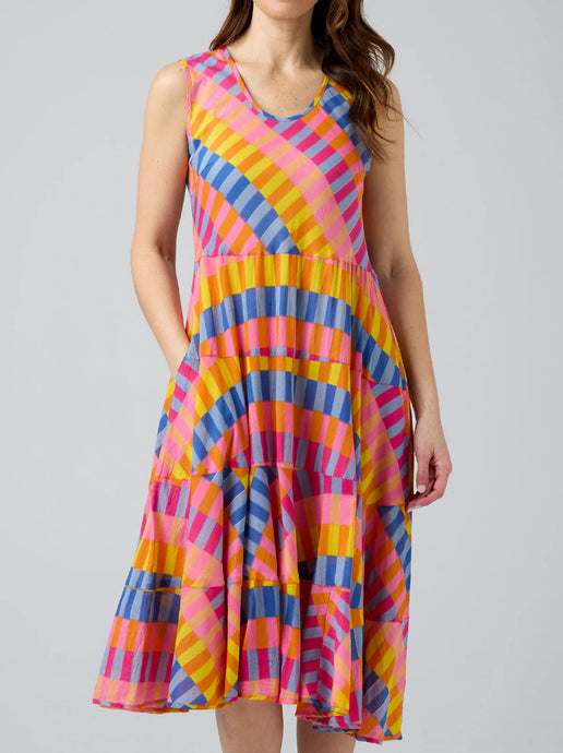 ILLIANA DRESS - PINK BLOCK