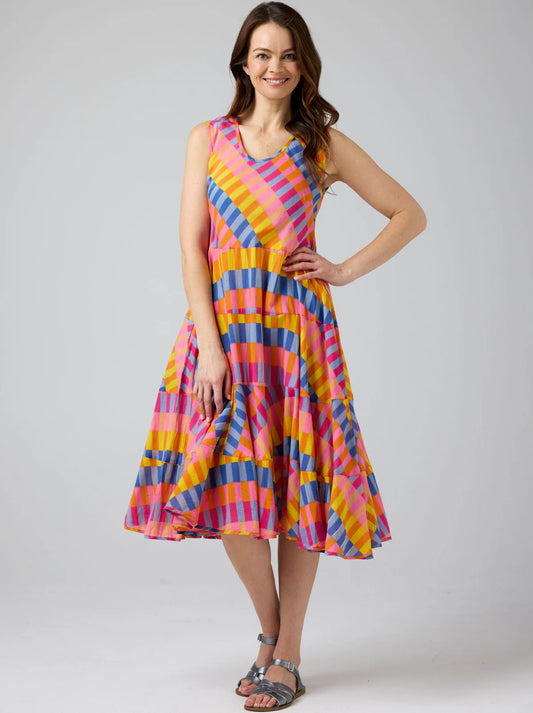 ILLIANA DRESS - PINK BLOCK