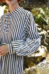 CUT IT OUT DRESS - WHITE & WHITE