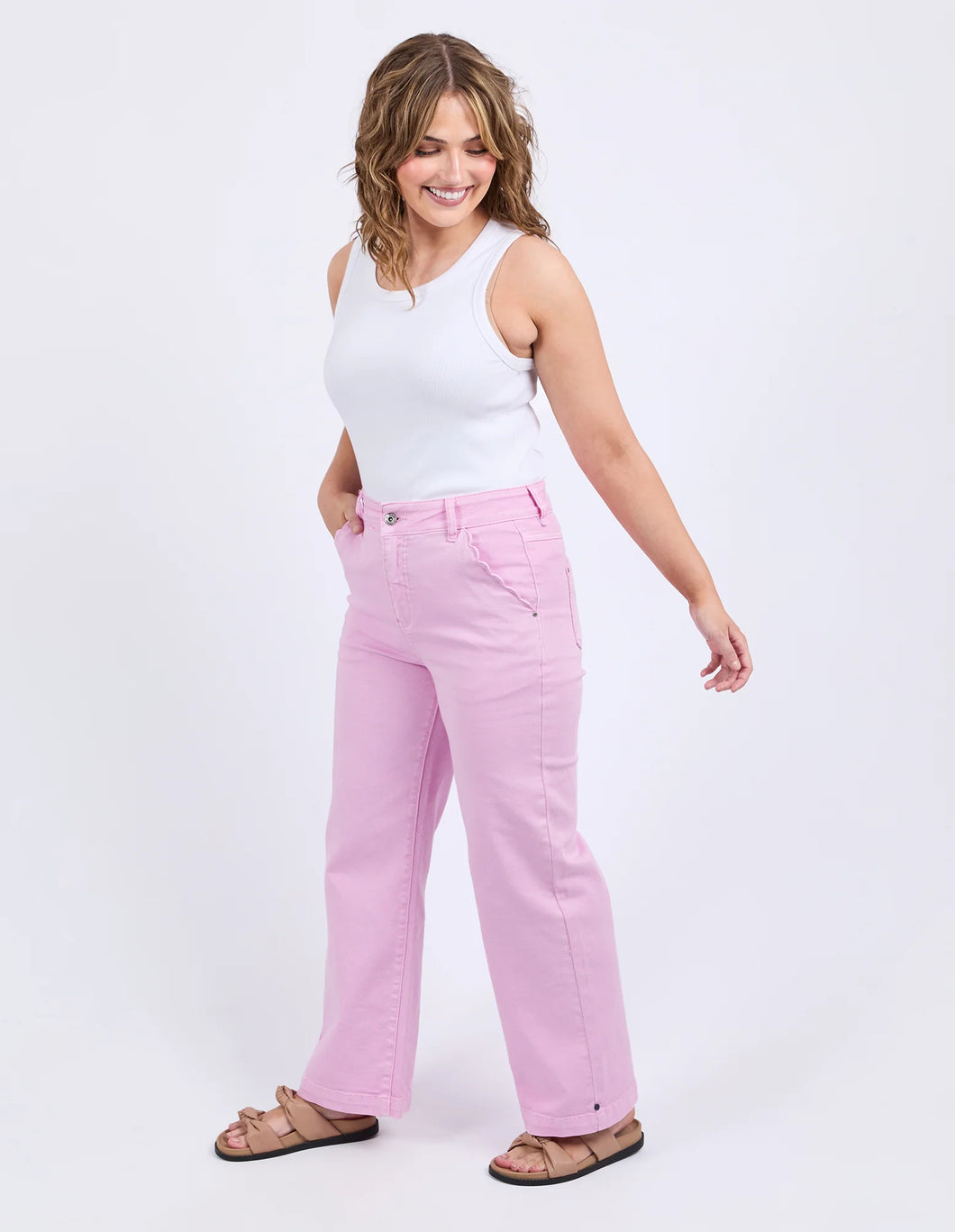 SCALLOP EDGE JEAN - DUSK PINK