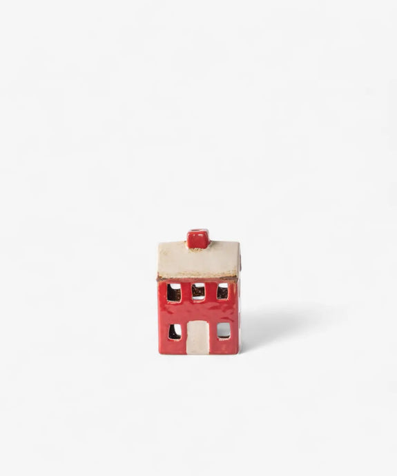 ALSACE PETITE TEA LIGHT CHALET RED CREAM
