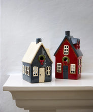 Load image into Gallery viewer, ALSACE TEA LIGHT COTTAGE NAVY WITH WREATH