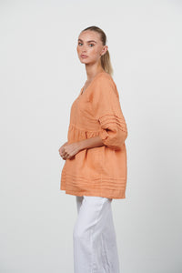 V-NECK LINEN BLOUSE