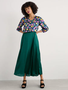 FLOWER WEAVE TOP - COLLAGED TULIPS MARITIME